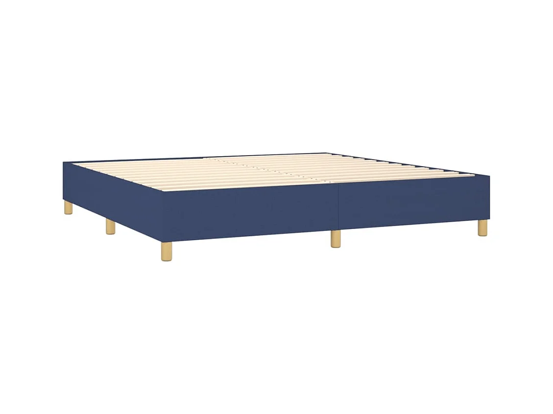 Boxspring met matras stof blauw 200x200 cm
