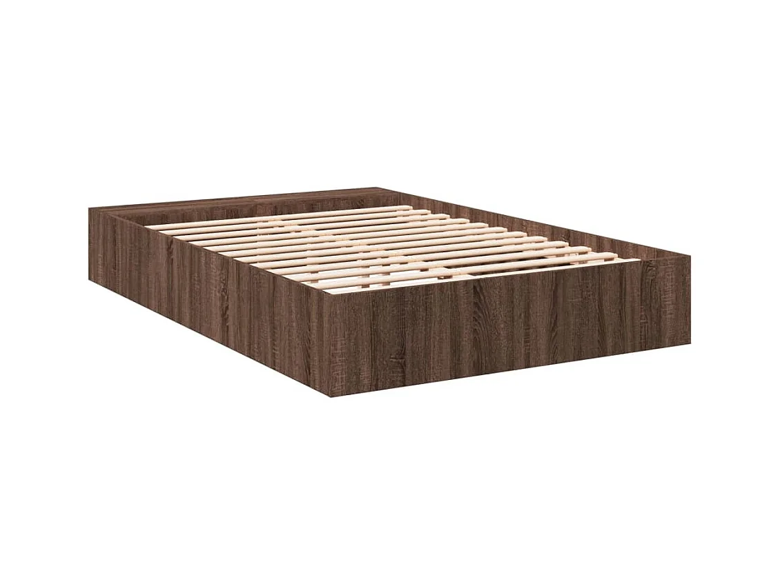 Cadre de lit chêne marron 120x190 cm bois d'ingénierie