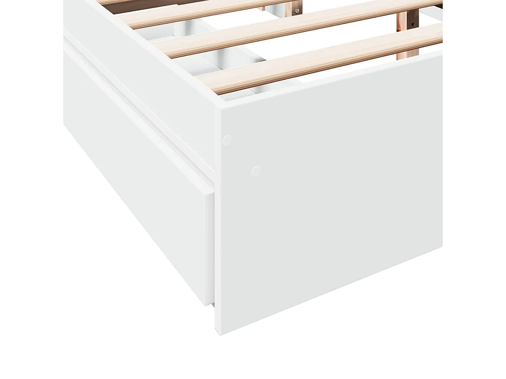 Estructura cama con cajones madera ingeniería blanca 160x200 cm
