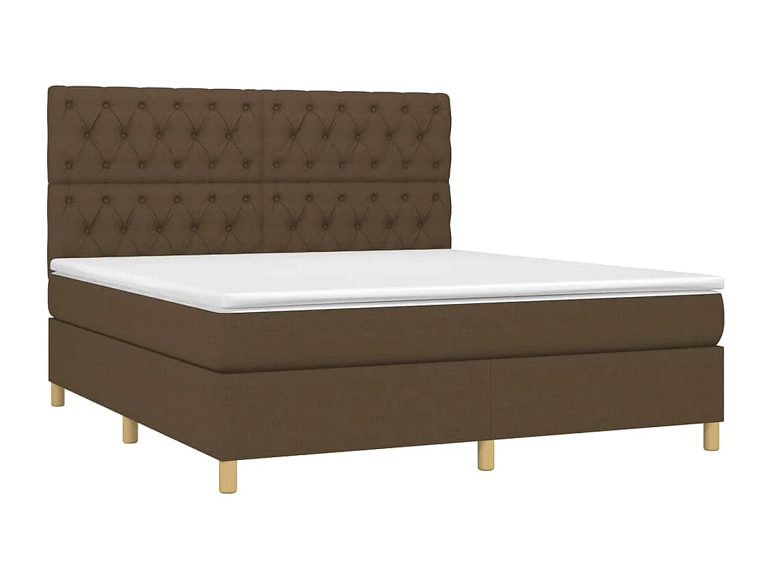 Lit à sommier tapissier avec matelas Marron foncé 160x200 cm