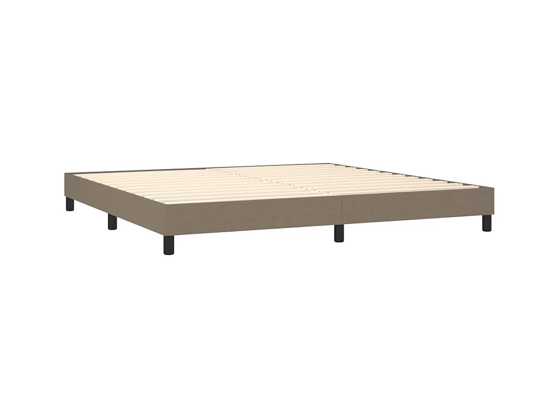 Cama com molas/colchão 200x200 cm tecido castanho-acinzentado