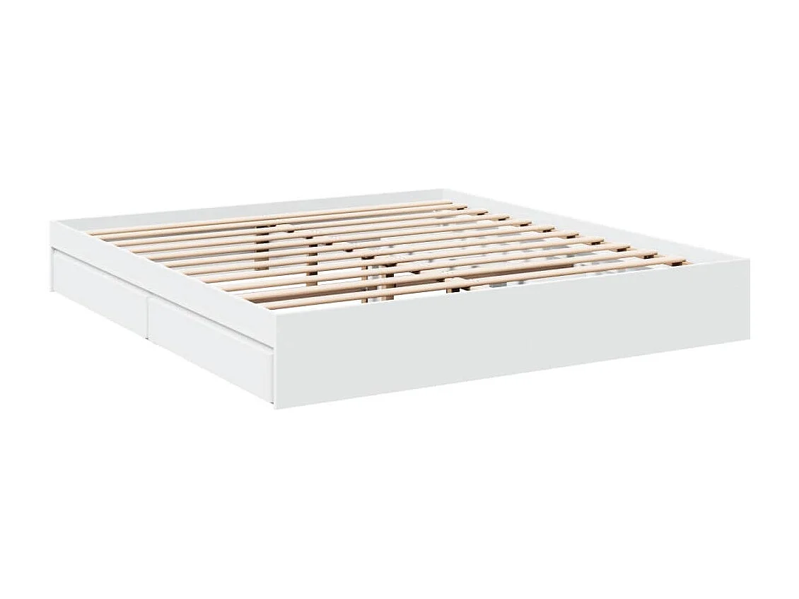 Estructura cama con cajones madera ingeniería blanca 180x200 cm