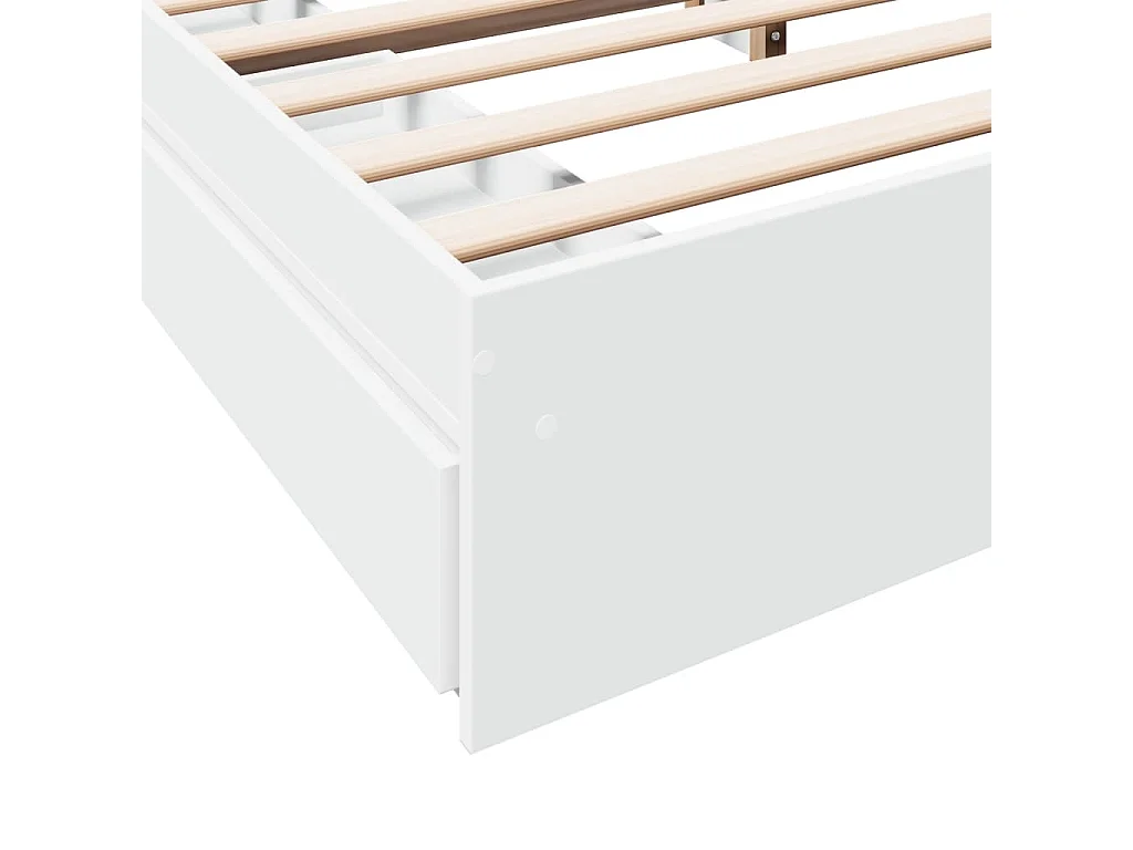 Estructura cama con cajones madera ingeniería blanca 180x200 cm