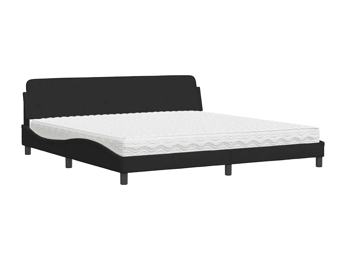 Cama com colchão 200x200 cm veludo preto