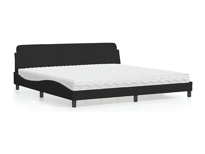 Cama com colchão 200x200 cm veludo preto