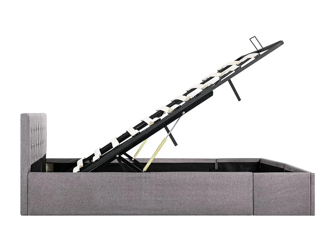 Cadre de lit à stockage hydraulique Taupe Tissu 180x200 cm