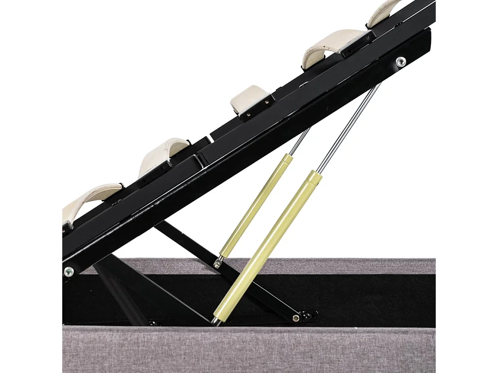 Cadre de lit à stockage hydraulique Taupe Tissu 180x200 cm