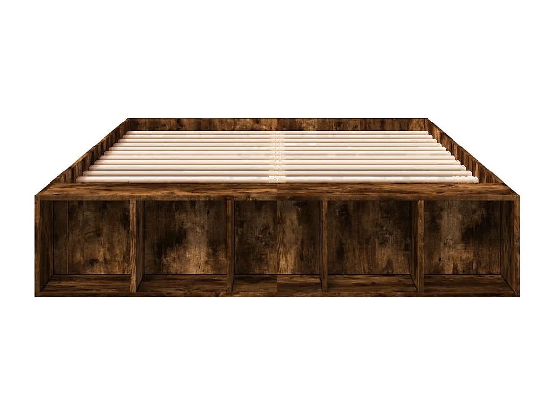Cadre de lit chêne fumé 140x200 cm bois d'ingénierie