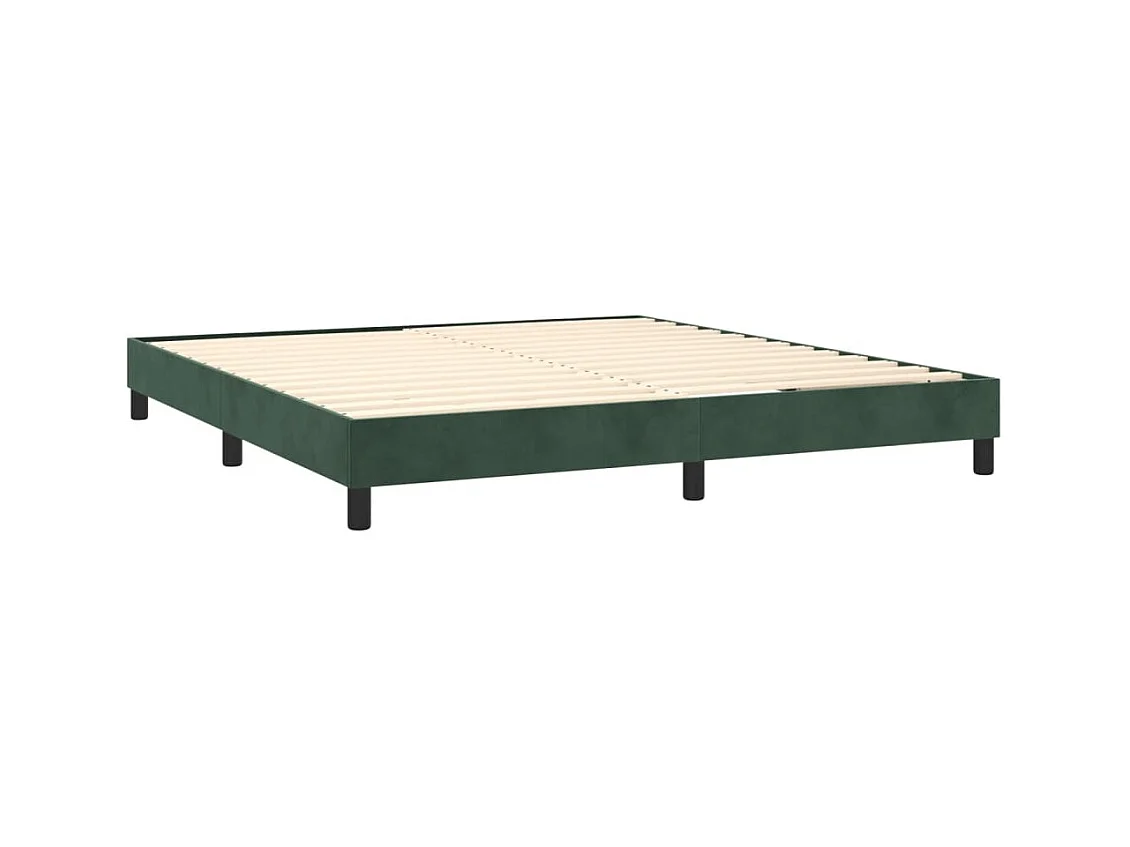 Lit à sommier tapissier et matelas Vert foncé 180x200cm Velours