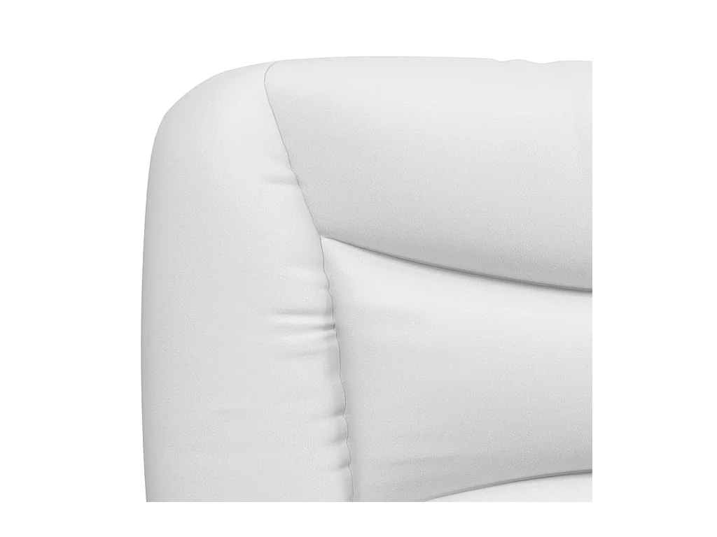 Cama com colchão 140x190 cm couro artificial branco