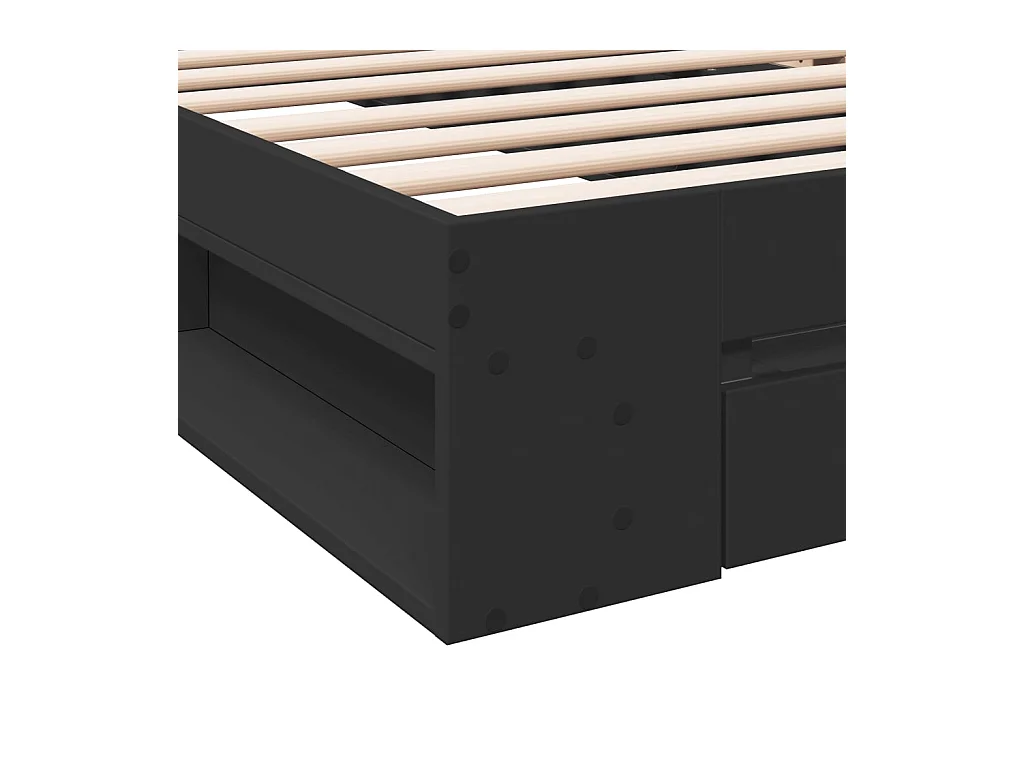 Estrutura de cama c/ gaveta 100x200 cm derivados madeira preto