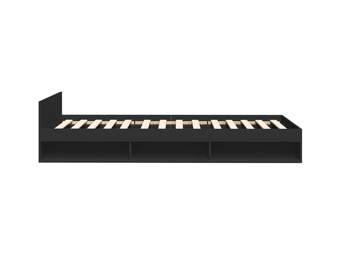 Estrutura de cama c/ gaveta 100x200 cm derivados madeira preto