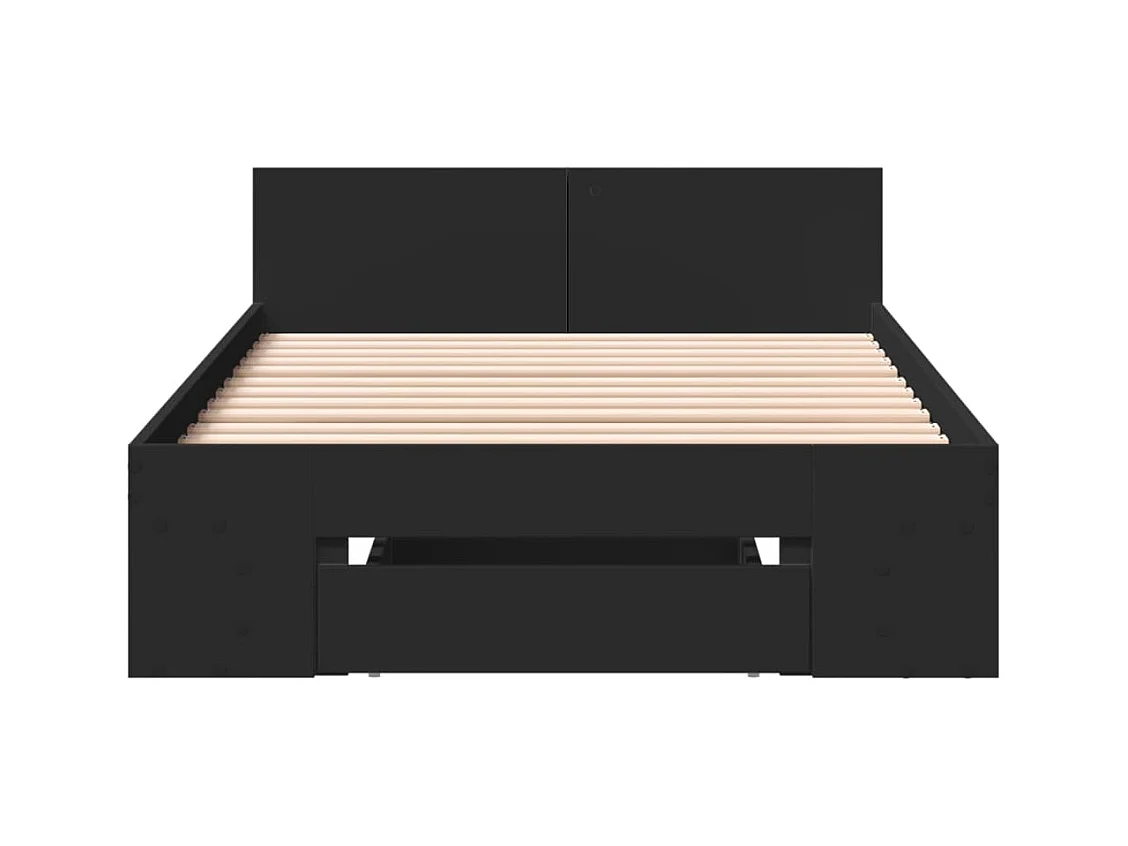 Estrutura de cama c/ gaveta 100x200 cm derivados madeira preto