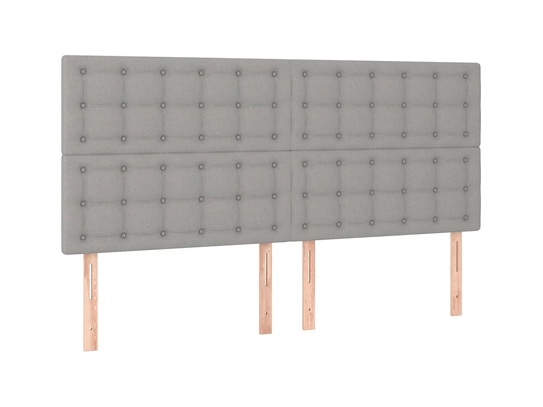Lit à sommier tapissier avec matelas Gris clair 160x200cm Tissu