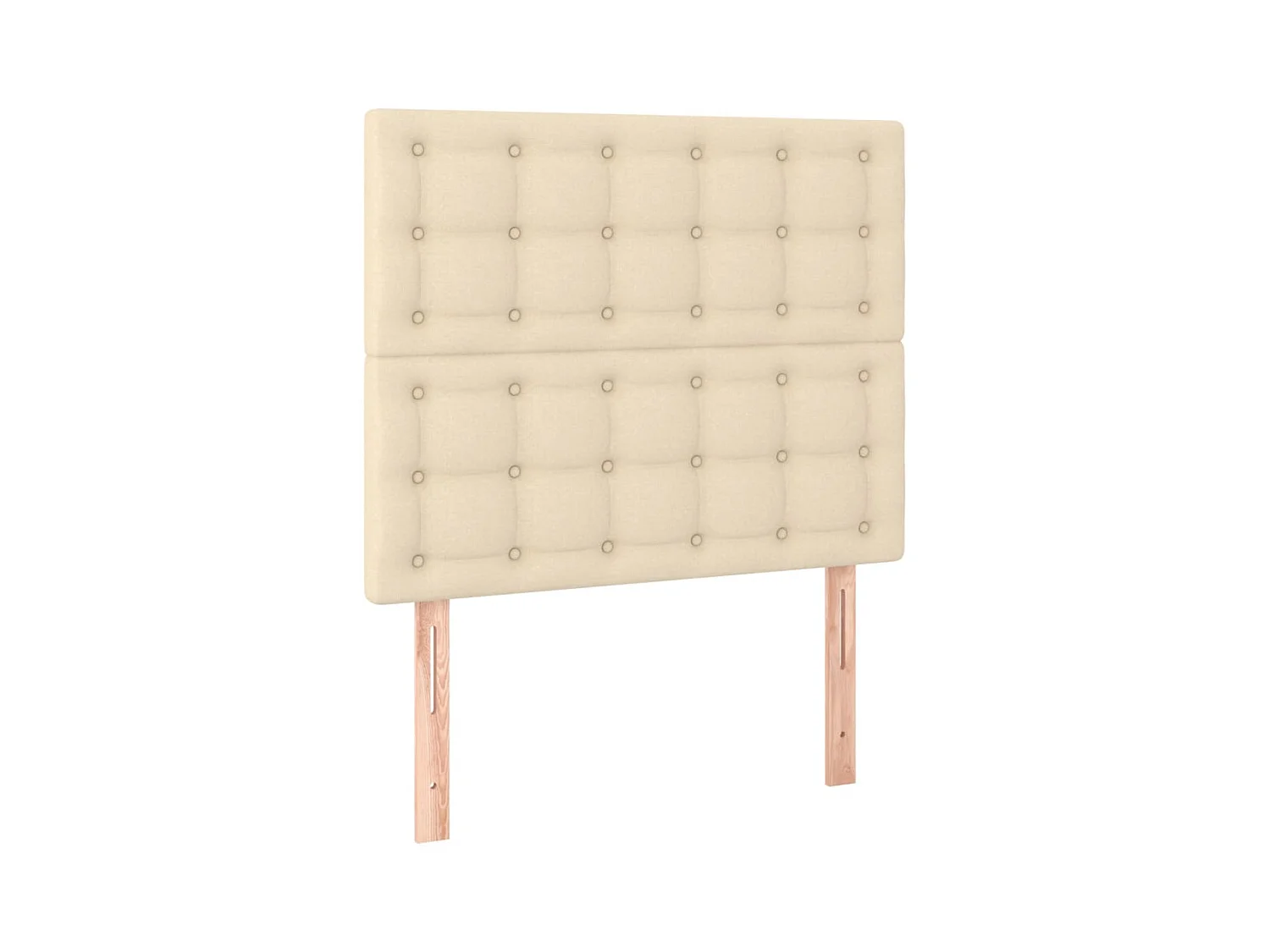 Cama box spring con colchón tela color crema 90x200 cm