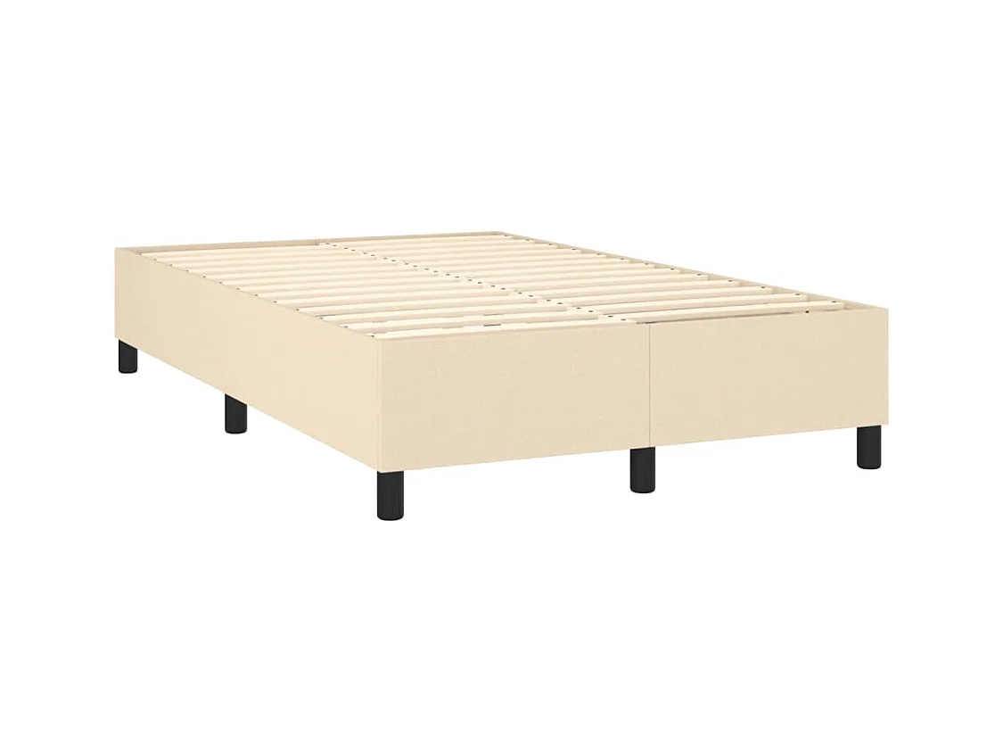Cama box spring con colchón tela color crema 120x200 cm