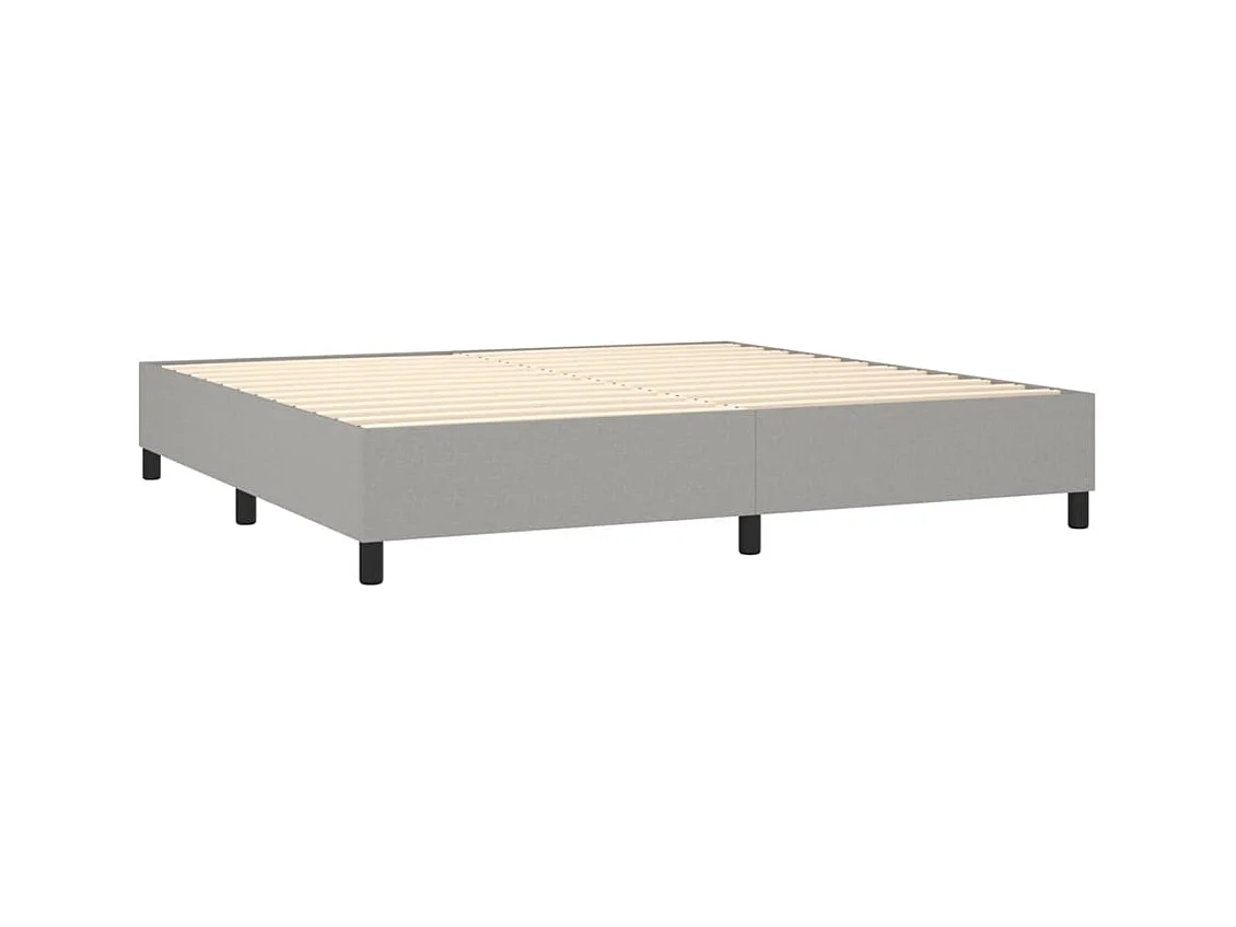 Cama com molas/colchão 200x200 cm tecido cinza-claro