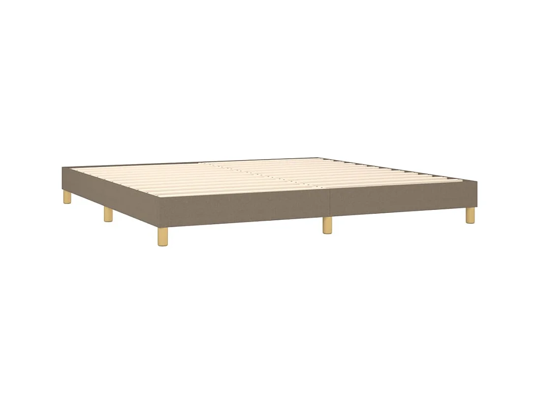 Cama com molas/colchão 200x200 cm tecido castanho-acinzentado