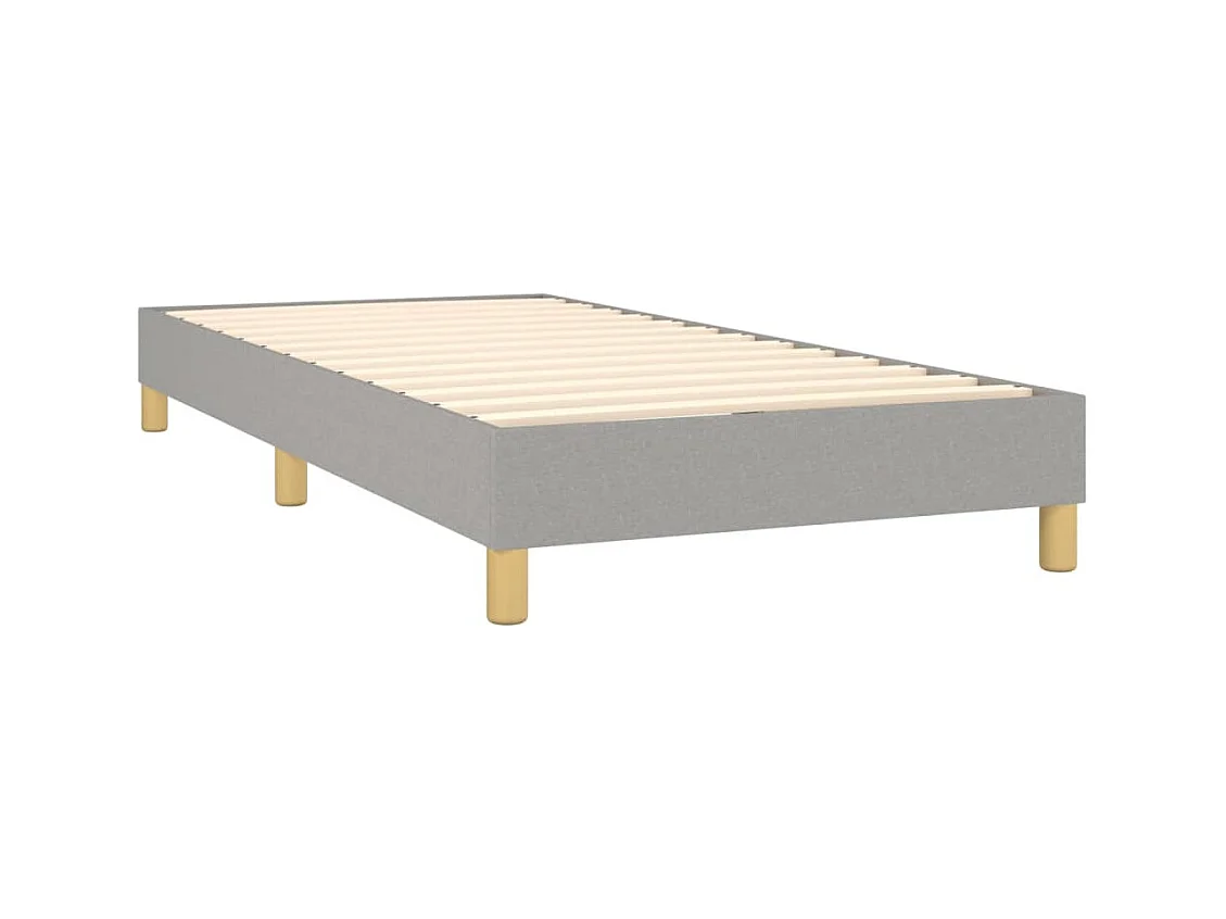 Cama com molas/colchão 100x200 cm tecido cinzento-claro