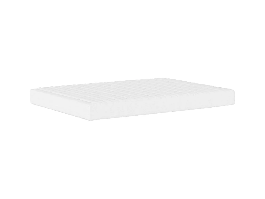 Cama con colchón cuero sintético gris 140x190 cm