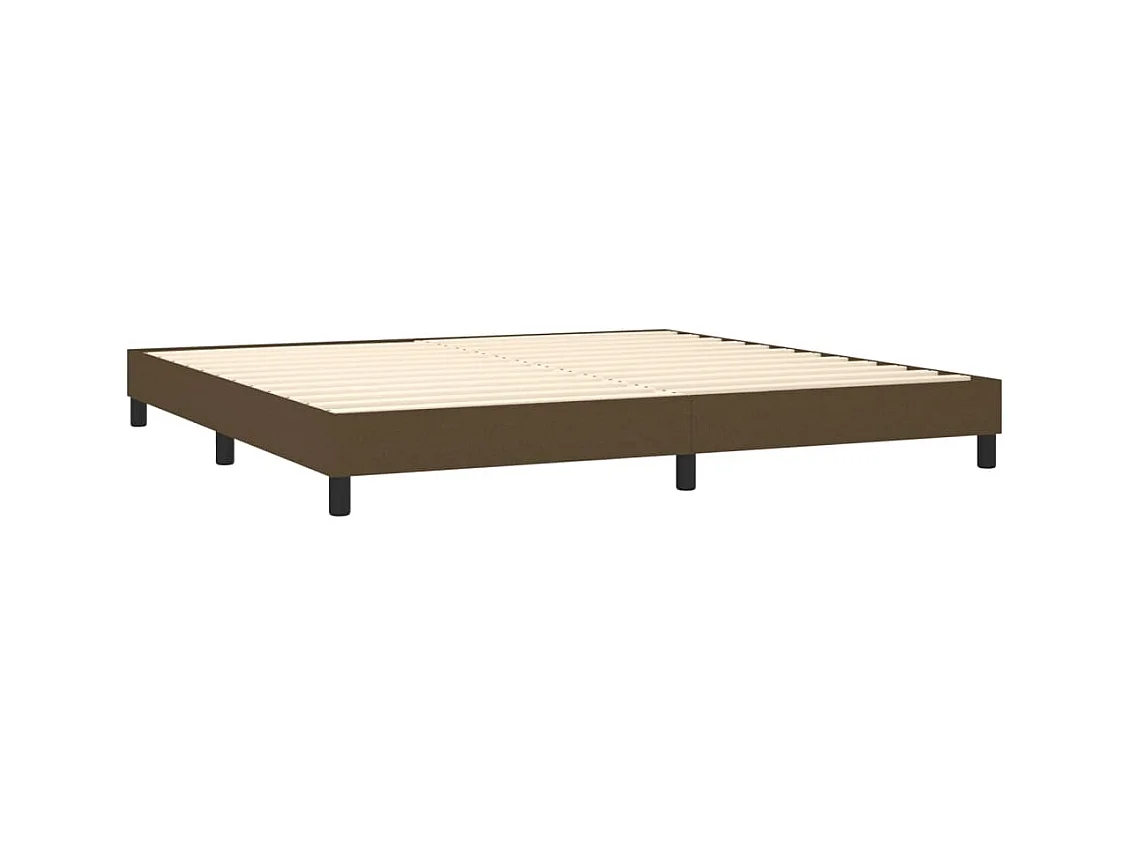 Lit à sommier tapissier avec matelas Marron foncé 200x200 cm