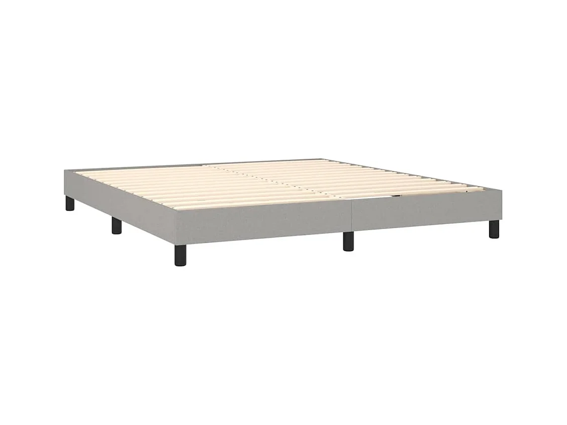 Lit à sommier tapissier avec matelas Gris clair 180x200cm Tissu