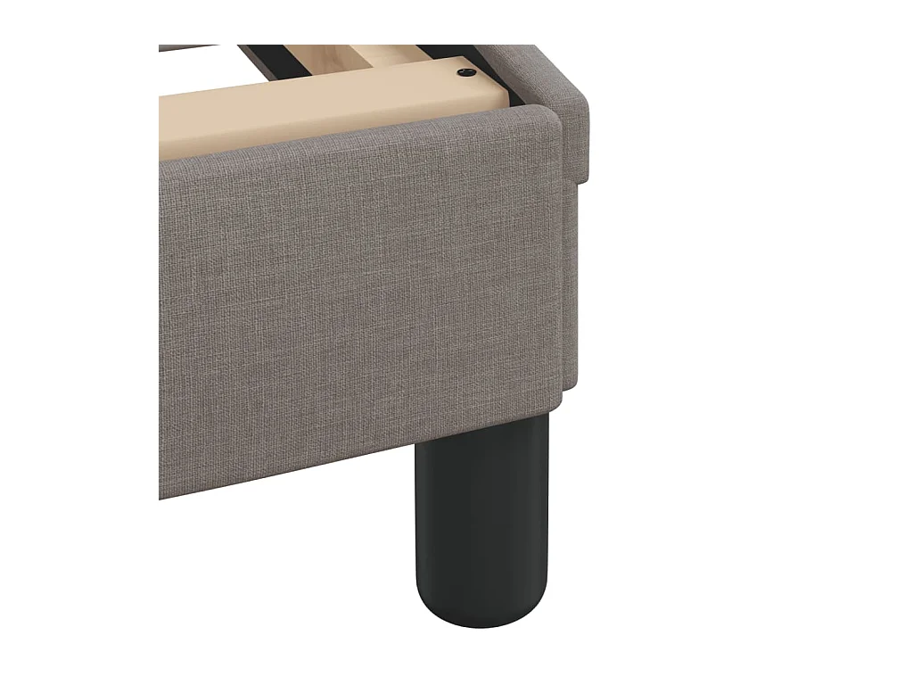 Lit avec matelas taupe 140x190 cm tissu