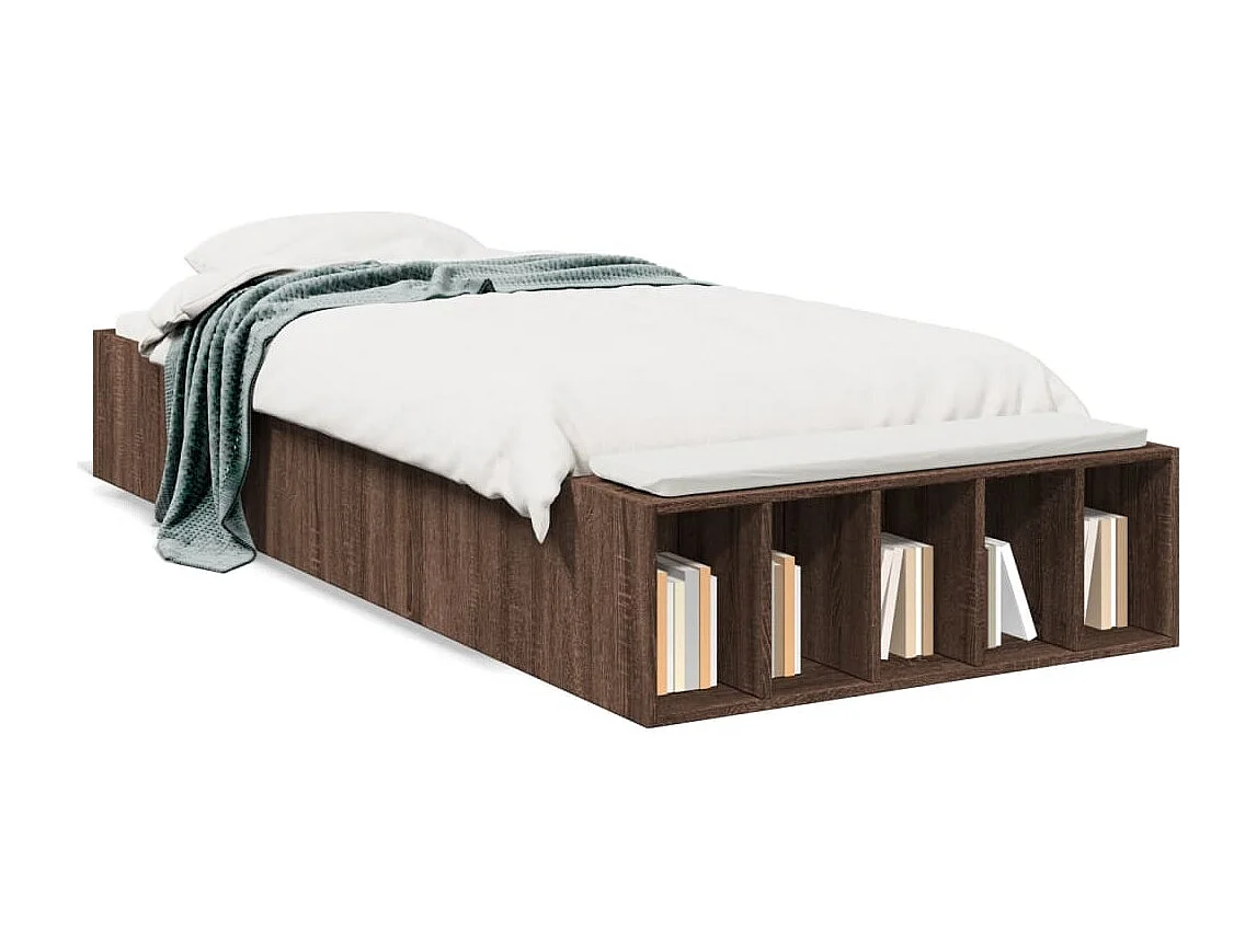 Cadre de lit chêne marron 90x200 cm bois d'ingénierie