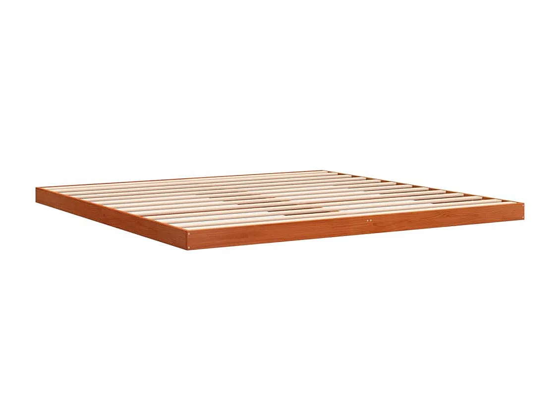 Estructura de cama madera maciza pino marrón cera 120x200 cm