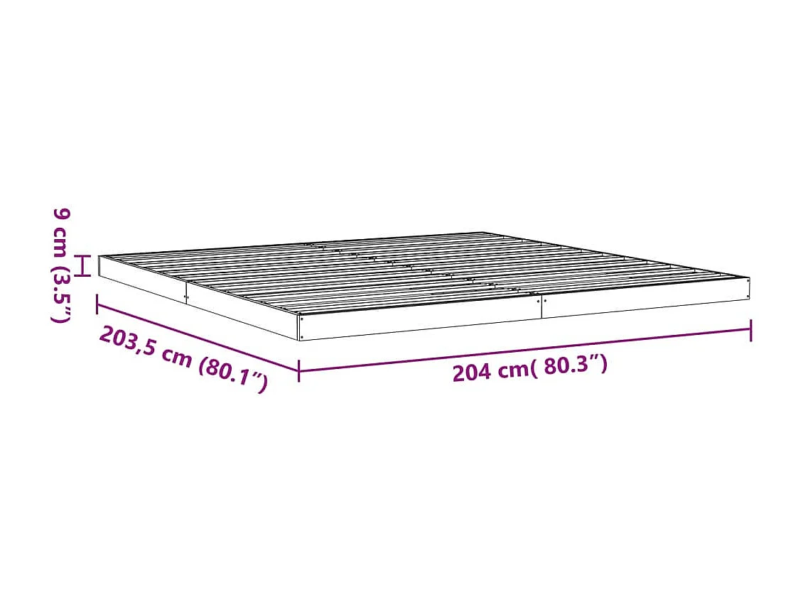 Estructura de cama madera maciza pino marrón cera 120x200 cm