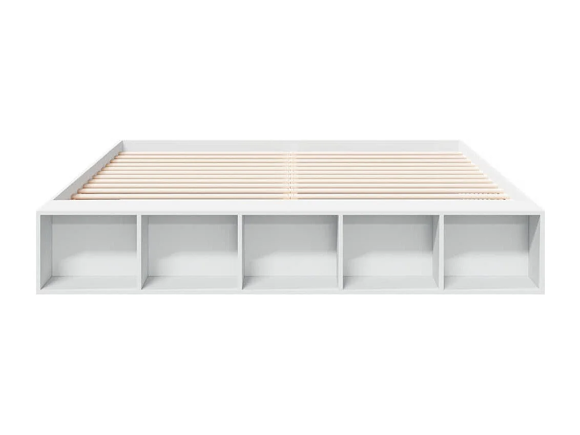 Cadre de lit blanc 200x200 cm bois d'ingénierie