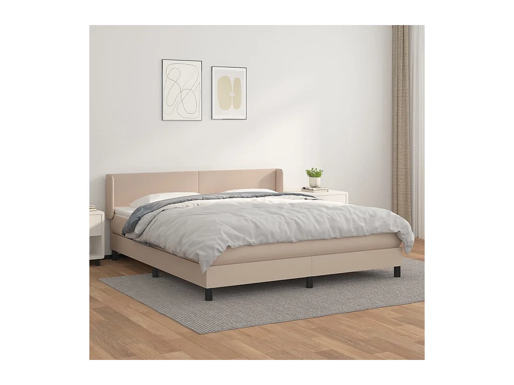 Lit à sommier tapissier avec matelas Cappuccino 160x200 cm