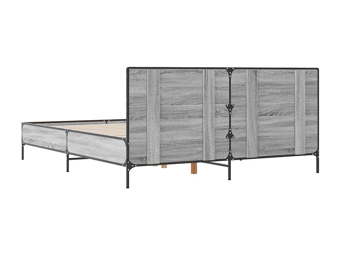 Cadre de lit sonoma gris 120x190 cm bois d'ingénierie et métal