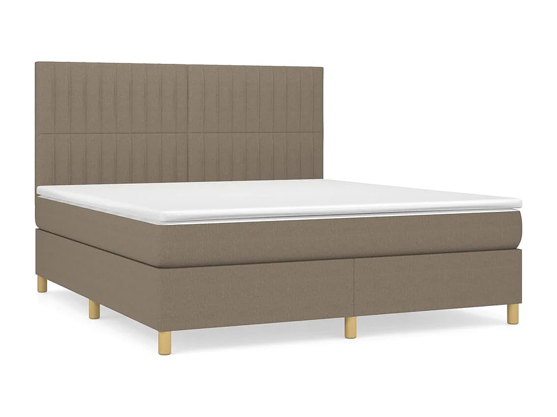 Lit à sommier tapissier avec matelas Taupe 180x200 cm Tissu