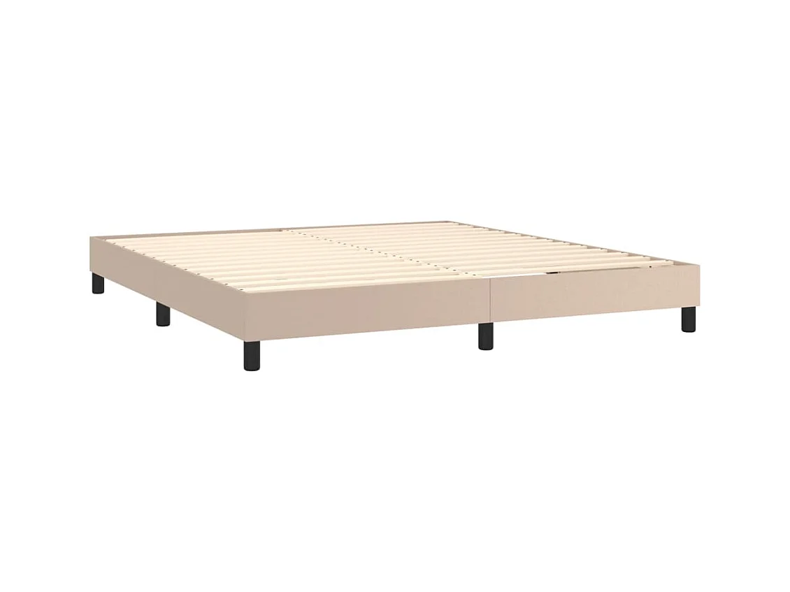 Boxspring met matras kunstleer cappuccinokleurig 180x200 cm