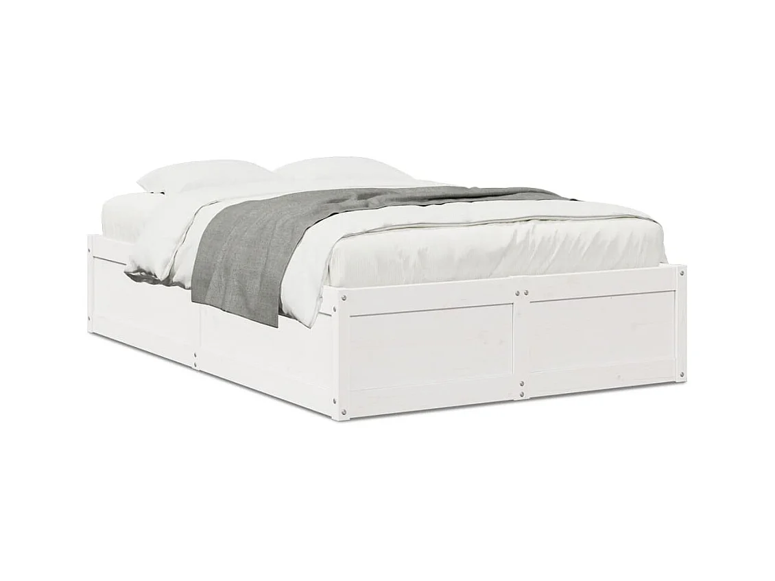Cadre de lit Blanc 120x190 cm Bois de pin massif