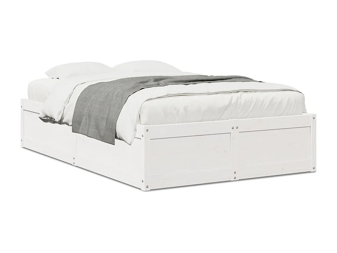 Estrutura de cama 120x190 cm pinho maciço branco