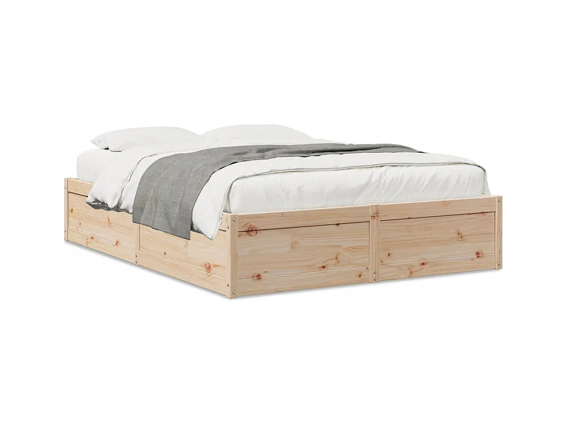 Bedframe zonder matras massief grenenhout 140x190 cm