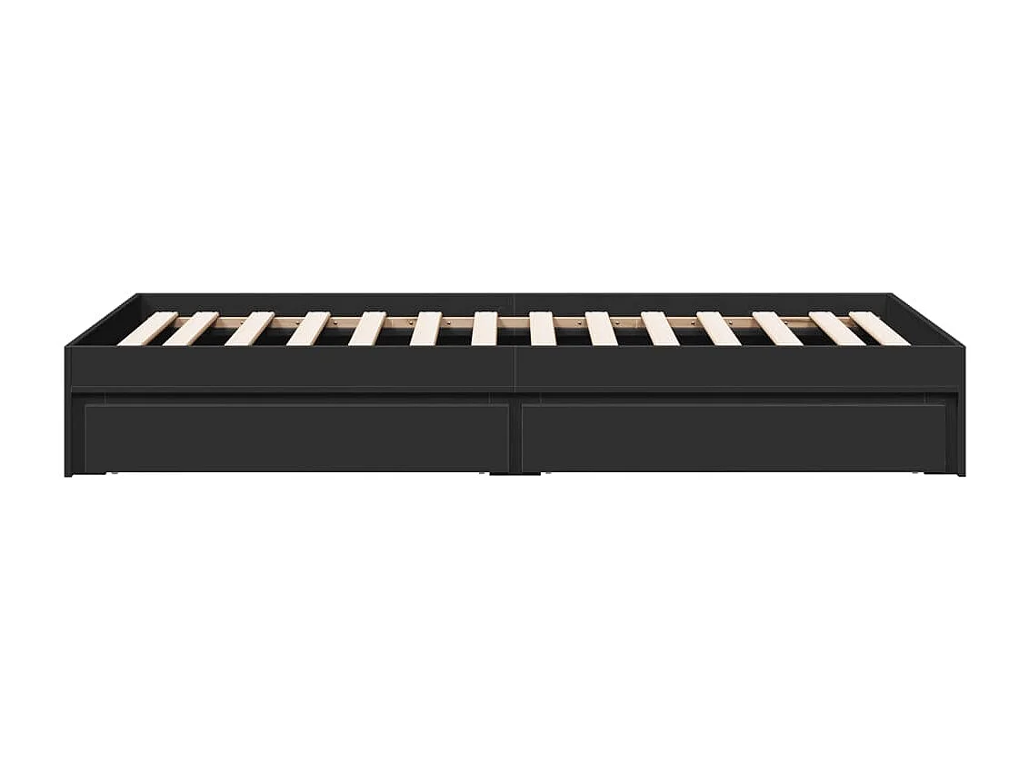 Estrutura cama c/ gavetas 75x190 cm derivados de madeira preto
