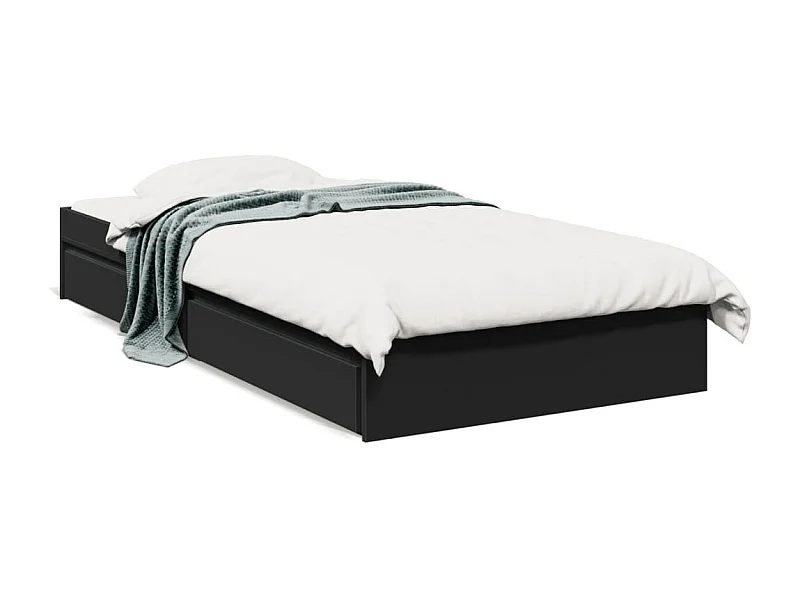 Estrutura cama c/ gavetas 75x190 cm derivados de madeira preto