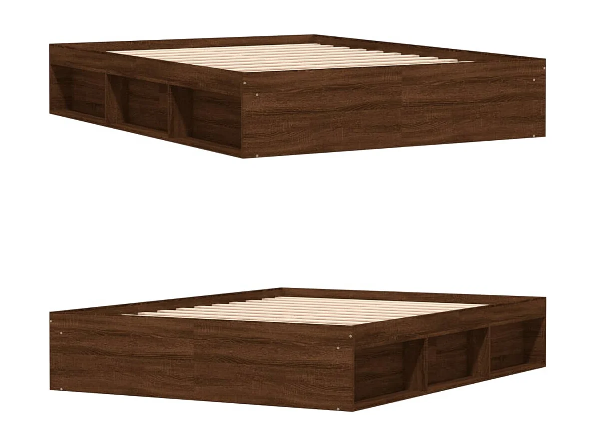 Estrutura de cama 140x200 cm carvalho castanho