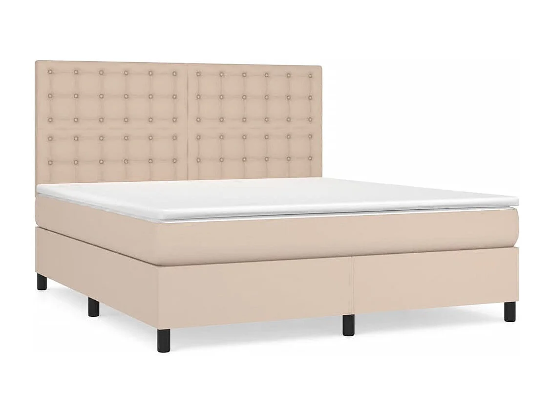 Lit à sommier tapissier avec matelas Cappuccino 160x200 cm