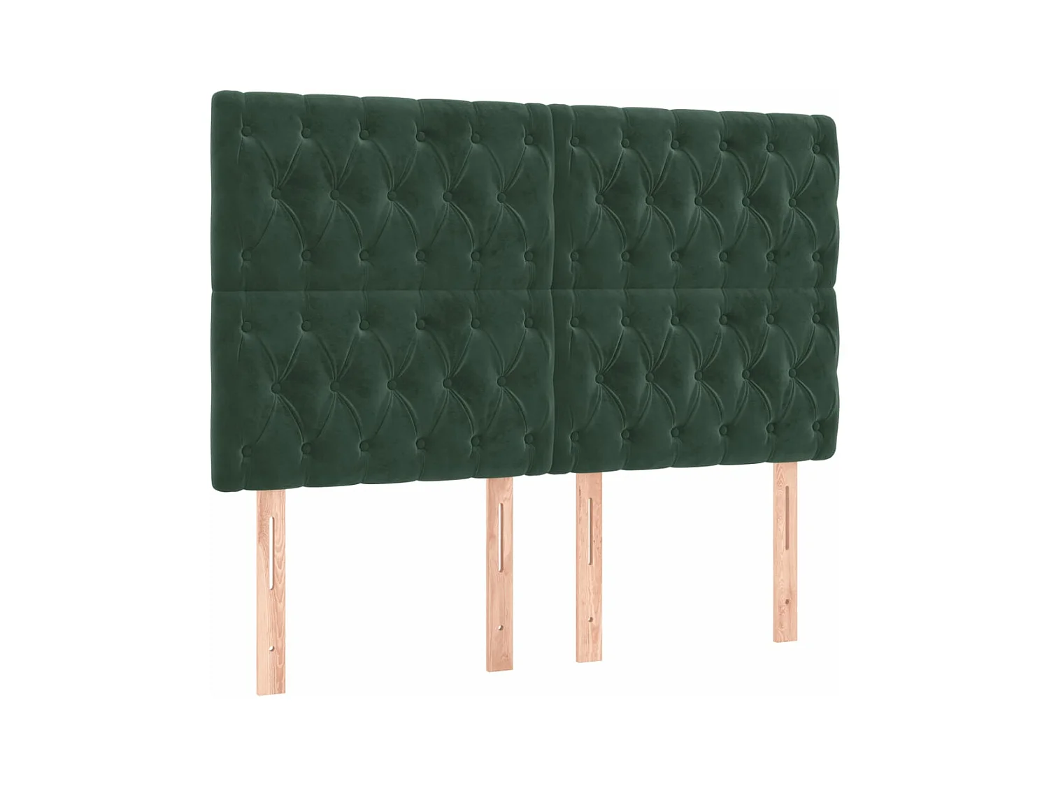 Lit à sommier tapissier et matelas Vert foncé 140x200cm Velours
