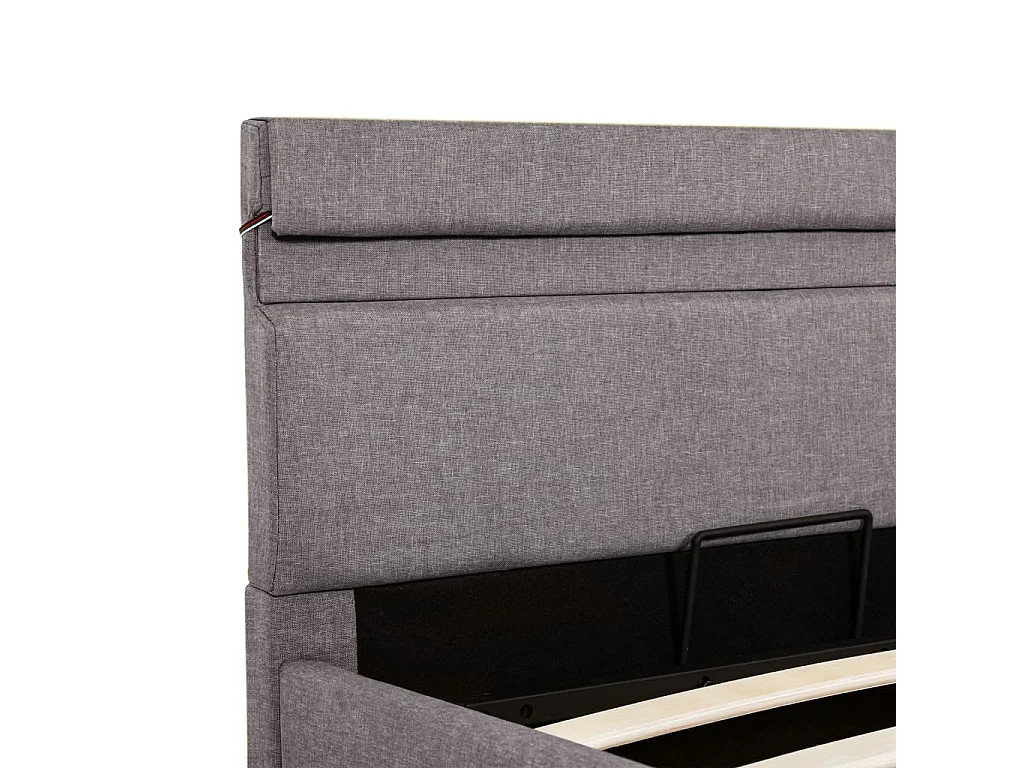 Cadre de lit à stockage hydraulique et LED Taupe 100x200 cm