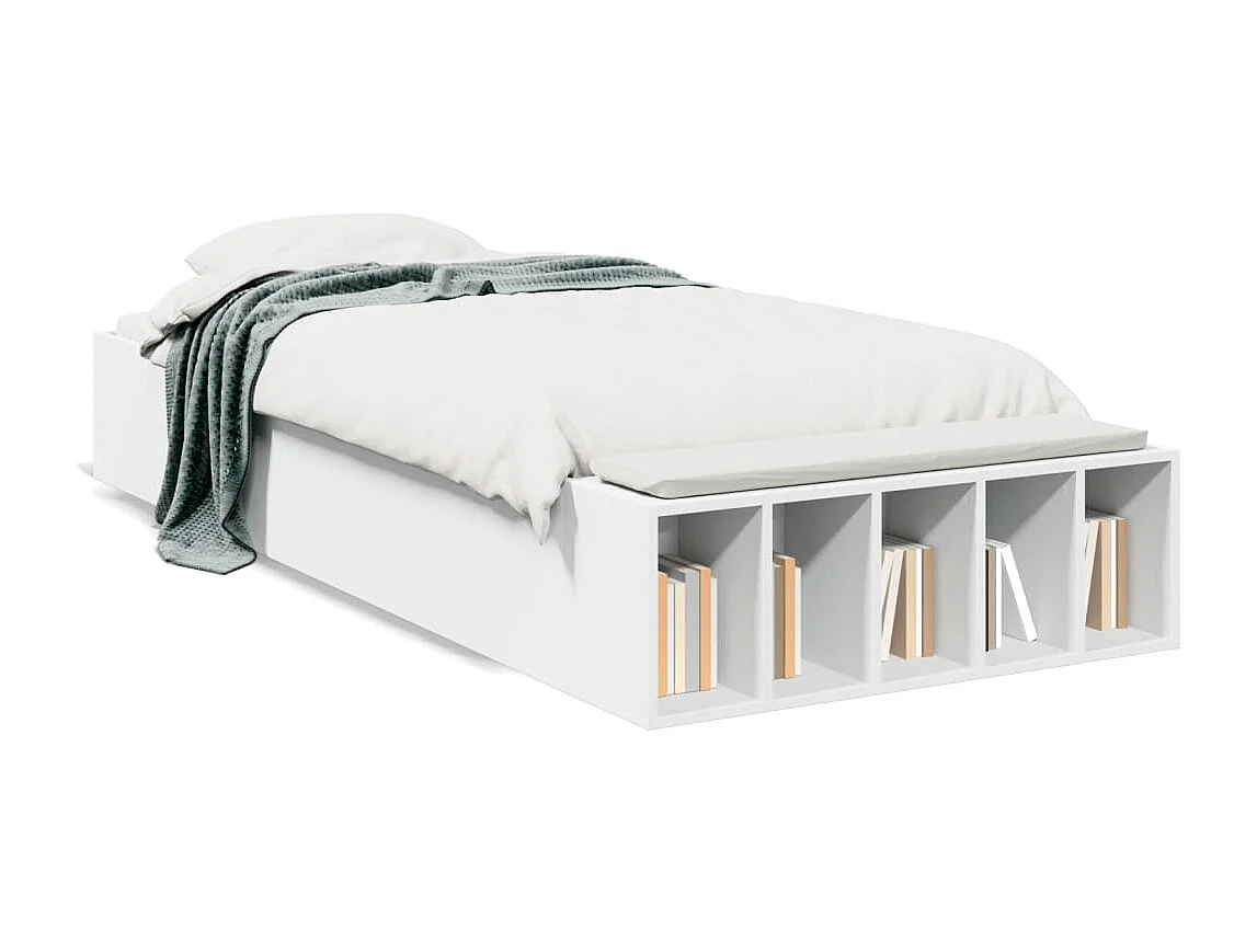 Estructura de cama madera de ingeniería blanca 100x200 cm