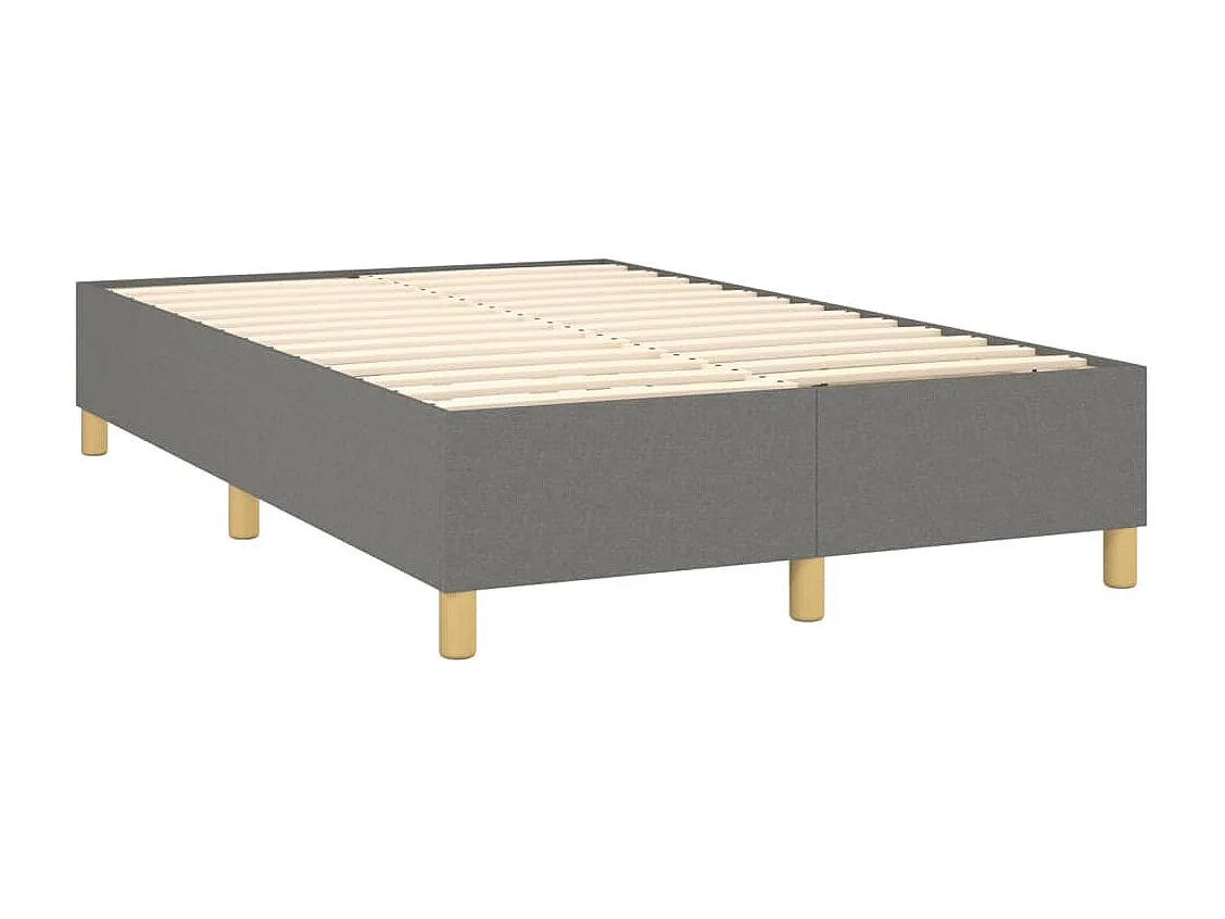 Cama box spring con colchón tela gris oscuro 120x200 cm