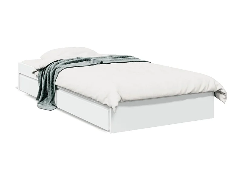 Cama con cajones madera de ingeniería blanca 90x200 cm