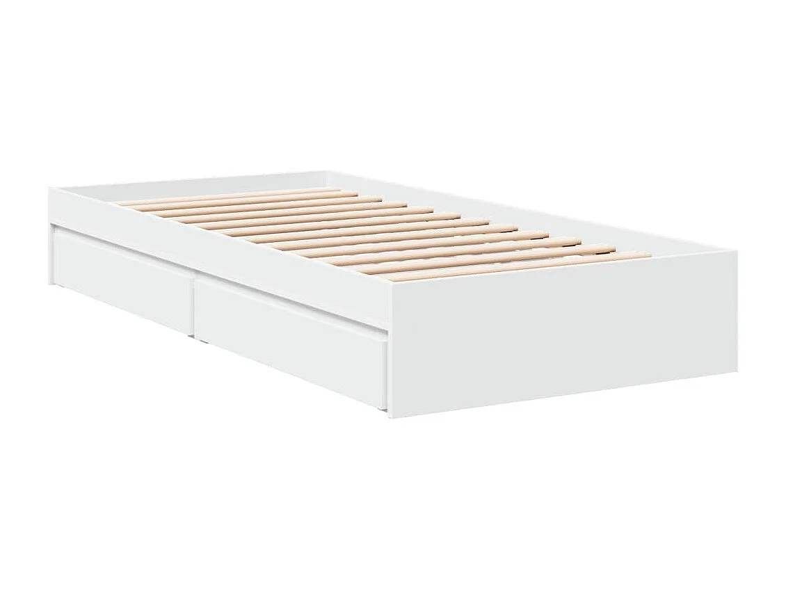 Estrutura de cama c/ gavetas 90x200 cm derivados madeira branco
