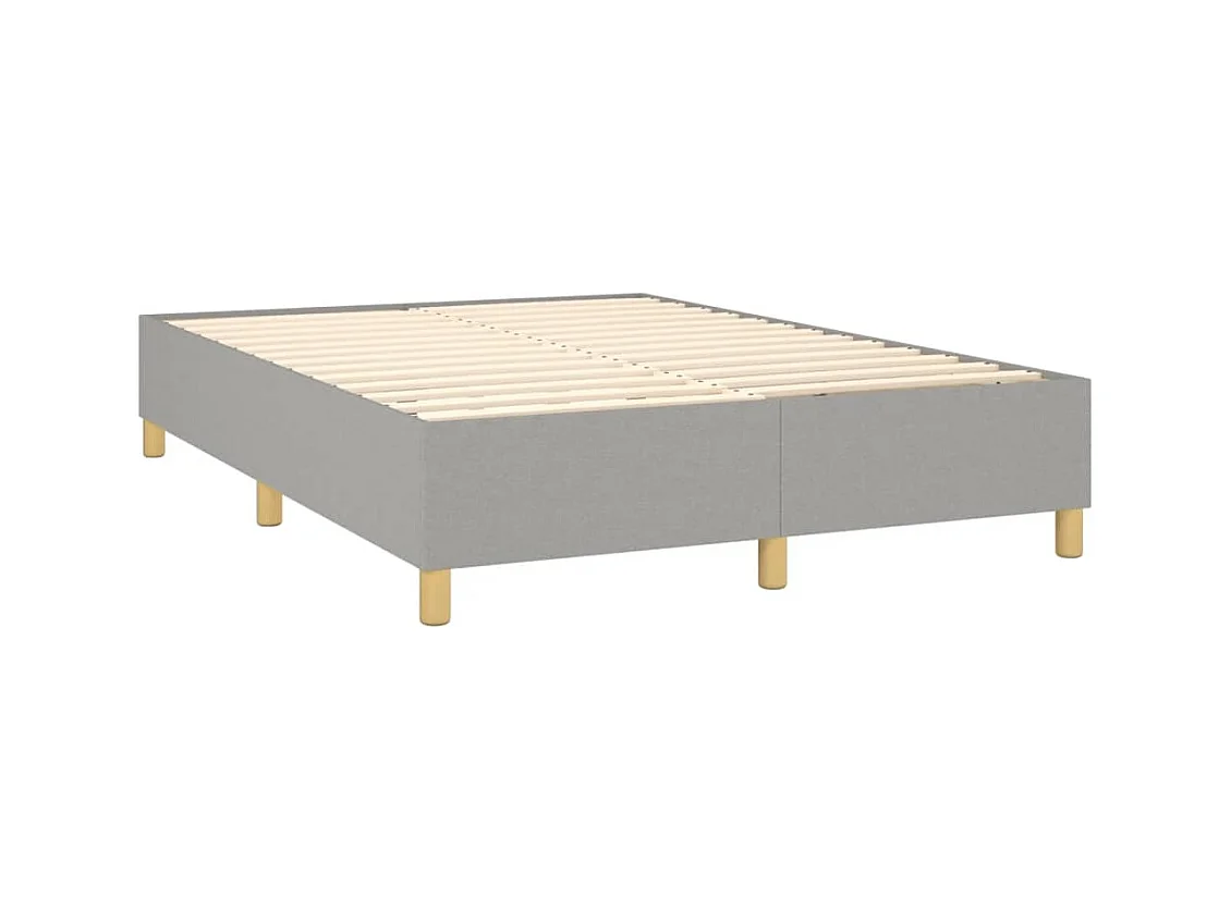 Lit à sommier tapissier avec matelas Gris clair 140x190cm Tissu