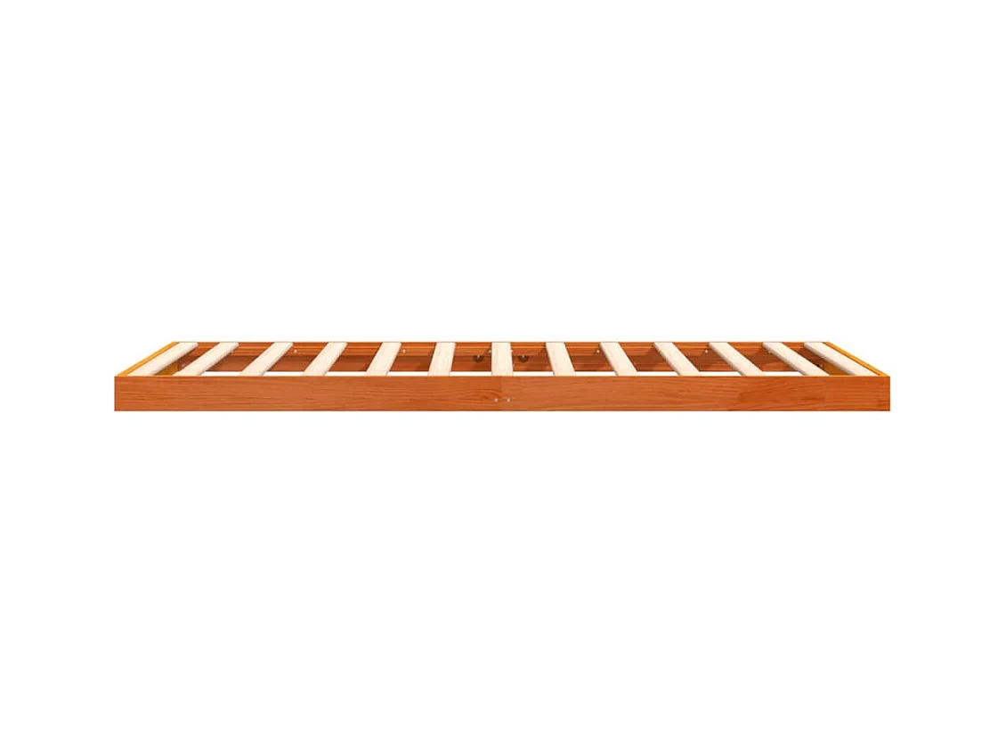 Cadre de lit cire marron 100x200 cm bois de pin massif